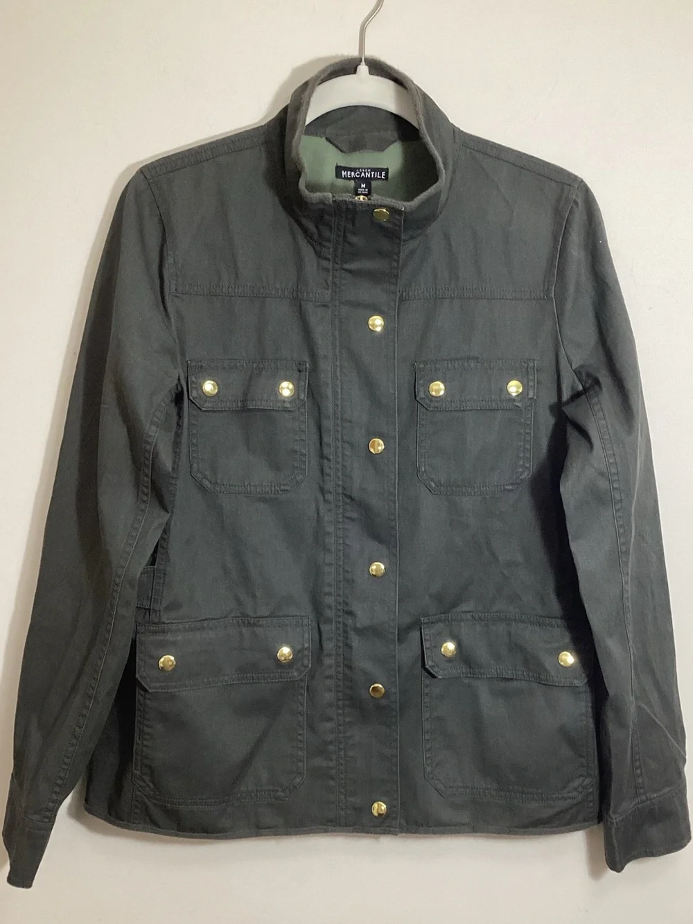 J. Crew Utility Field Jacket M Cotton Canvas Green oversized NWOT